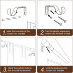 1” Diameter brown curtain rod Itself is 30 to 60 inch. 1 Pack Fits 30-54 inch - Image 5