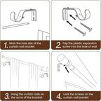 1” Diameter Curtain Rods Itself is 30 to 45 inch 1 Pack Fit 30-39 inch Window - Image 5
