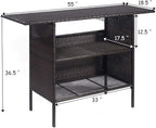 ReunionG Outdoor Wicker Bar Patio Rattan Counter Table - Image 7
