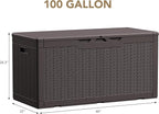 Devoko 100 Gallon Waterproof Large Resin Deck Box Indoor Outdoor Lockable - Image 6