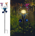 VCUTEKA Solar Lights Outdoor Metal Garden Stake Waterproof Crackle Glass Globe by VCUTEKA