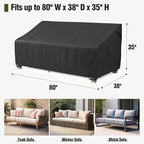 MR. COVER 3-Seater Outdoor Couch Cover Waterproof, 80 Inch Patio Furniture Cover - Image 2