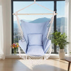 Hammock Chair Hanging Rope Swing Chair, Max 450 Lbs, Large Hanging Chair - Image 7