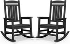 SERWALL HDPE Outdoor Rocking Chair Set of 2, Patio Rocking Chairs, All-Weather by SERWALL