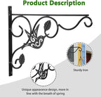 Hanging Plants Bracket, 2 Pack 12 inch Wall Planter Hook - Image 2