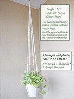 Macrame Plant Hanger Extra Long Indoor Plant Holder - Image 4
