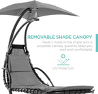 Best Choice Products Outdoor Hanging Curved Steel Chaise Lounge Chair Swing - Image 4