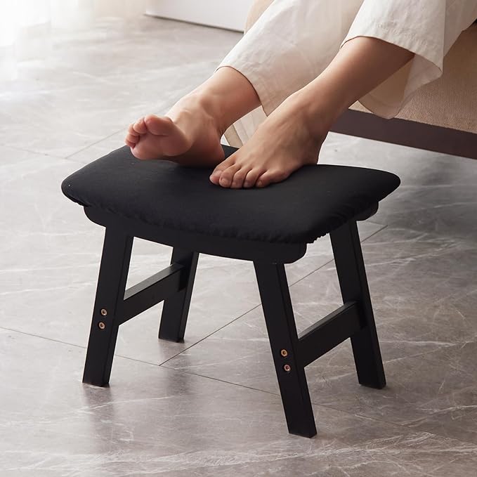 Foot Stool, Bamboo Small Sofa Foot Rest Under Desk, Extra Seating by Kitsanery