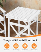 5 Pieces Adirondack Bar Chairs Set, HDPE Patio Bar Height Table and Chairs - Image 5
