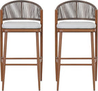 Christopher Knight Home Hearth 30.25" Patio Barstools Set of 2, Woven Wicker - Image 7