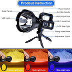 Rechargeable Spotlight Flashlight, Peascat 3, 000L Lumens LED Handheld Spot - Image 7