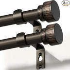 2 Pack Modern Antique Brown Bronze Curtain Rods by Unknown