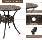 Patio Dining Table, Cast Aluminum Patio Table - Image 5