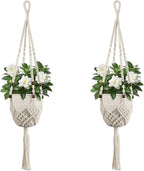 USLAI Macrame Plant Hanger Indoor Outdoor, Fits 3 to 6.5 inch Pots, Hanging by USLAI