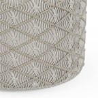 SIMPLIHOME Coates Contemporary Round Macrame Pouf in Cloud Grey Cotton - Image 5
