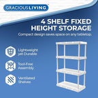 Gracious Living 4 Shelf Knect-A-Shelf Ventilated Light Duty Storage Home - Image 4
