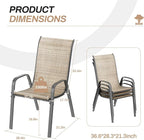 TLSUNNY Patio Chairs, Stackable Textilene Outdoor Dining Furniture - Image 3