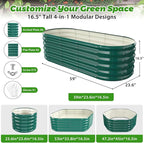 17" Tall Outdoor Garden Raised Garden Bed Kits, 5ft X 2ft Oval, 0.8MM Thick - Image 4