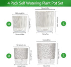 4 Pack Self Watering Pots for Indoor Plants, 4/5.5 Inch Lightweight Planters - Image 2