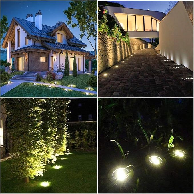 4.6 Inch Diameter Solar Ground Lights, Waterproof Solar Garden Lights, Outdoor - Image 7