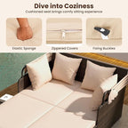 ORALNER Outdoor Daybed, 2-Person Wicker Patio Sofa - Image 4