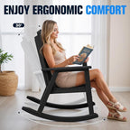 Devoko PP Material Rocking Chair Outdoor Indoor All Weather High Back Patio - Image 6