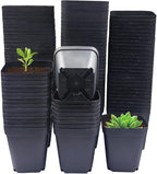 Square Nursery Pots 3" 120Pcs Deep Succulent Plastic Pots Small Flower Planter by RooTrimmer