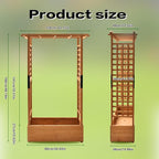Raised Garden Bed with Wood Trellis Set of 2 Outdoor Planter Box - Image 3