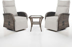 Dual-Adjust Swivel Outdoor Recliner Chair Set of 3 by Belord