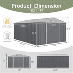 Devoko 10x14 FT Outdoor Storage Shed, Large Metal Storage Sheds - Image 3