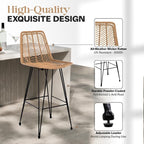 IDZO 400lbs Capacity Rattan Bar Stools Set of 2, 29-Inch Height, Outdoor & - Image 4