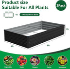Vengarus 8x4x1FT Galvanized Raised Garden Bed Kit, Outdoor Metal Planter Box - Image 2