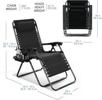 Nestl Zero Gravity Chairs Set of 2, Patio Lounge Chair Outdoor - Image 3
