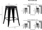 AC Pacific 24” Metal Backless Barstool Set of 2 – Country Rustic Style - Image 3