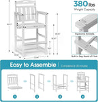 Ciokea Heavy Duty Bar Height Chair, 380lbs Outdoor Adirondack Tall Bar Chair - Image 2