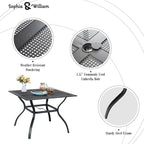Sophia & William Metal Outdoor Dining Table, Square Mesh Patio Table - Image 6