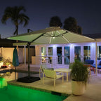 PURPLE LEAF 10 Feet Patio Umbrella Outdoor Cantilever Solar Powered LED Square - Image 3