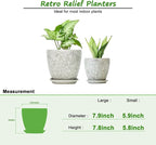 8 Inch + 6 Inch Retro Ceramic Planter Set of 2 - Image 3
