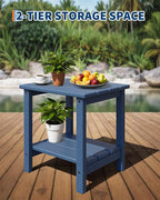 GarveeLife Adirondack Outdoor Side Table 18 x 15 in, HDPE 2-Tier Patio Side - Image 5