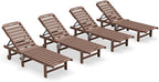 SERWALL Patio Chaise Lounge Set of 4, HDPE Outdoor Lounge Chair - Image 10