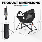 Ainfox Hammock Camping Chair, Foldable Portable Rocking Chairs - Image 3
