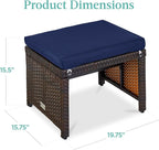 Best Choice Products Set of 2 Wicker Ottomans, Additional Seating, Side Table - Image 7