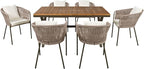 Merax 7 Pieces Patio Dining Table and Chairs, All-Weather Outdoor Furniture Set - Image 6