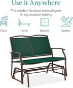 Best Choice Products 2-Person Outdoor Patio Swing Glider Steel Bench Loveseat - Image 7