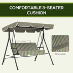 Outsunny 3-Seat Outdoor Patio Swing Chair - Image 6