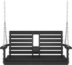 KINGYES Outdoor Hanging Patio Swing Chair, 2 Seat Swing - Image 9