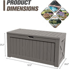 JUMMICO 120 Gallon Resin Deck Box, Large Outdoor Storage Box Waterproof & - Image 7