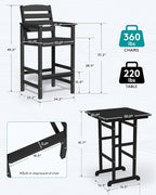 SERWALL 4 Pieces Outdoor Patio Bar Set - Image 5