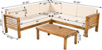 Christopher Knight Home Havets 81.25" Sectional L Shaped Sofa, 4 Pieces Acacia - Image 3