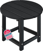 LZRS Round Adirondack Patio Side Table End Table, Outdoor Side Tables by LZRSPET